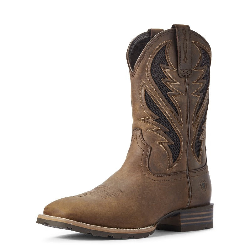 Ariat Men's Hybrid VentTEK Western Boot, Distressed Tan