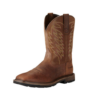 Ariat Men's Groundbreaker Wide Square Toe Work Boot, Brown