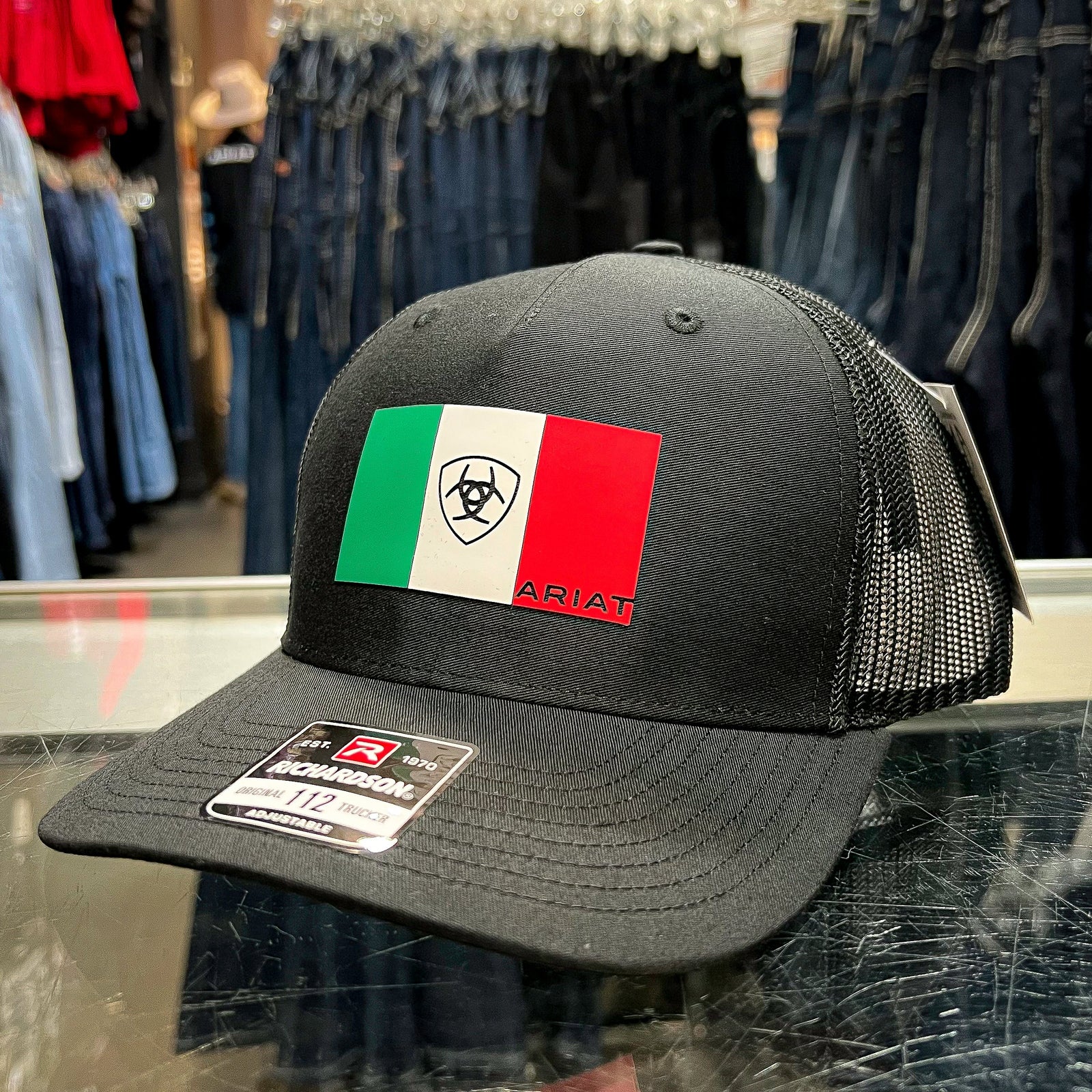 Ariat Men's R112 Mexico Flag Snapback Cap, Black