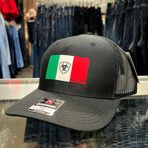 Ariat Men's R112 Mexico Flag Snapback Cap, Black