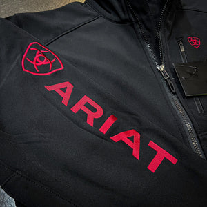 Ariat Men's Logo 2.0 Softshell Jacket, Black/Red